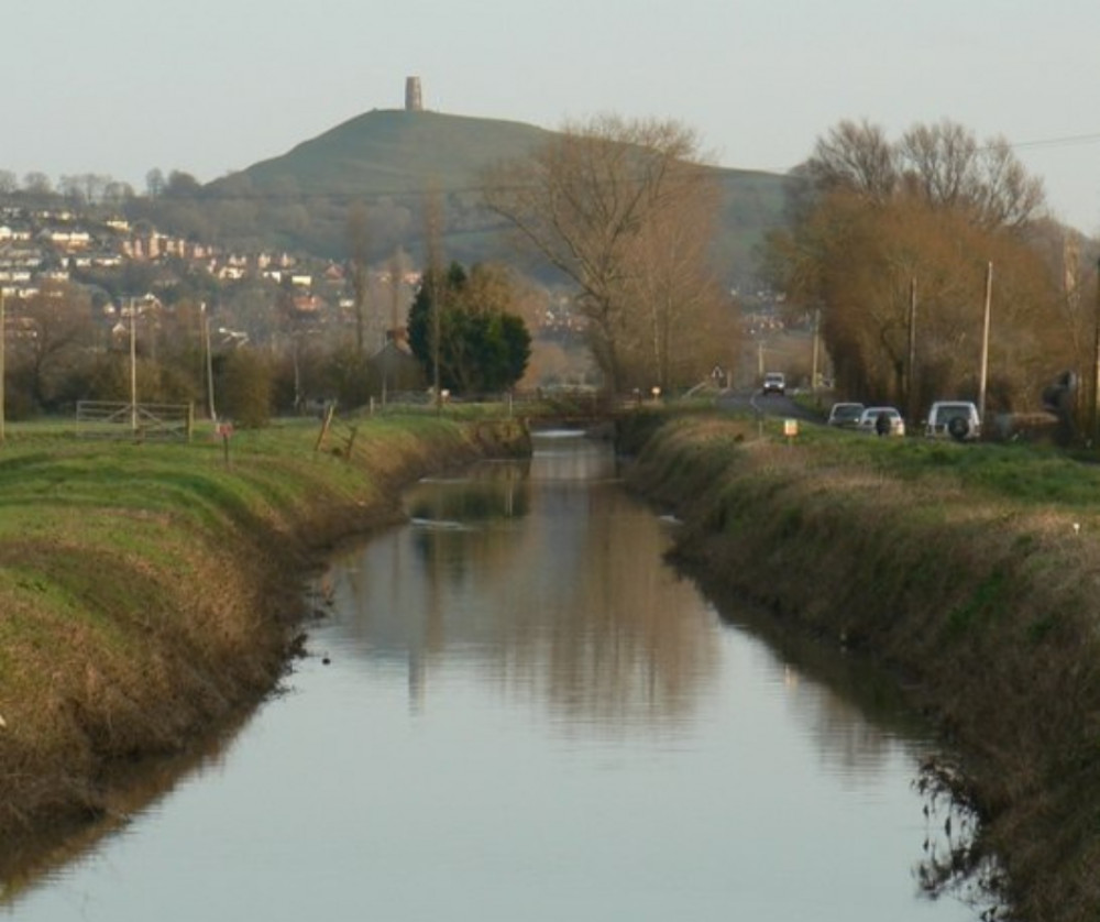 River Brue and Glastonbury Tor