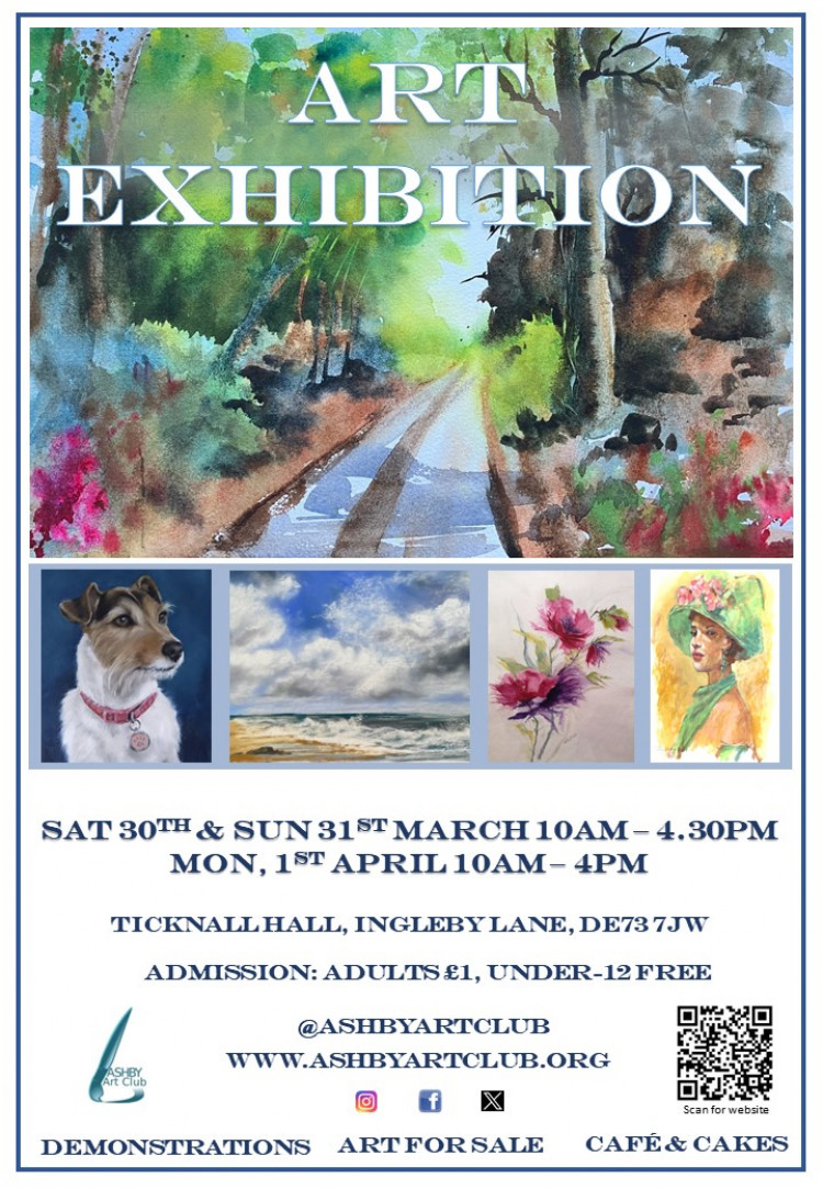 Ashby Art Club Easter Exhibition at Ticknall Village Hall, Ticknall, near Ashby de la Zouch