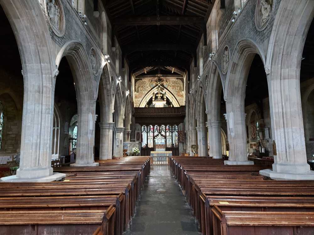 The heating IS working at St John's in Frome, image Frome Nub News 