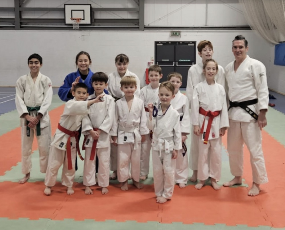 Hugely-respected Sensei Steve Crowley with talented youngsters from Stotfold Judo Club. CREDIT: Stotfold Judo Club Facebook 