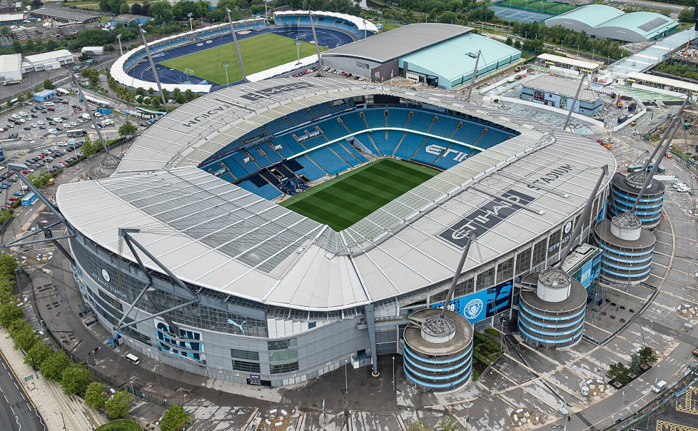 The bus will take 90 minutes from Macclesfield to the home of the most recent Premier League winners. (Image - CC 3.0 https://en.m.wikipedia.org/wiki/City_of_Manchester_Stadium#/media/File%3AManchester_city_etihad_stadium_(cropped).jpg Details Arne Müseler Unchanged)