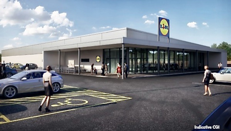 An artist's impression of the proposed new Lidl store in Ashby. Image from Lidl