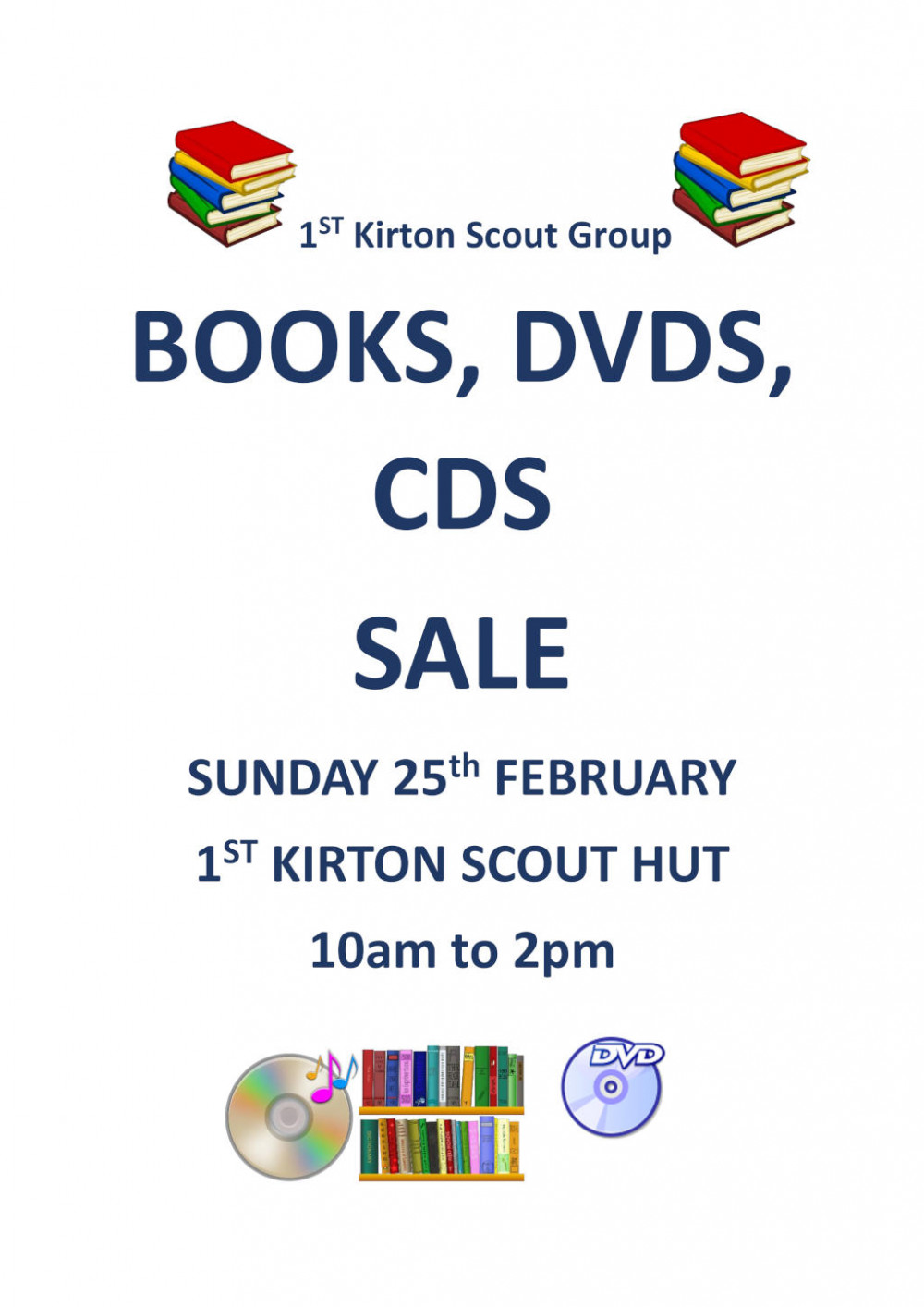 1st Kirton Books, DVDs and CDs Sale