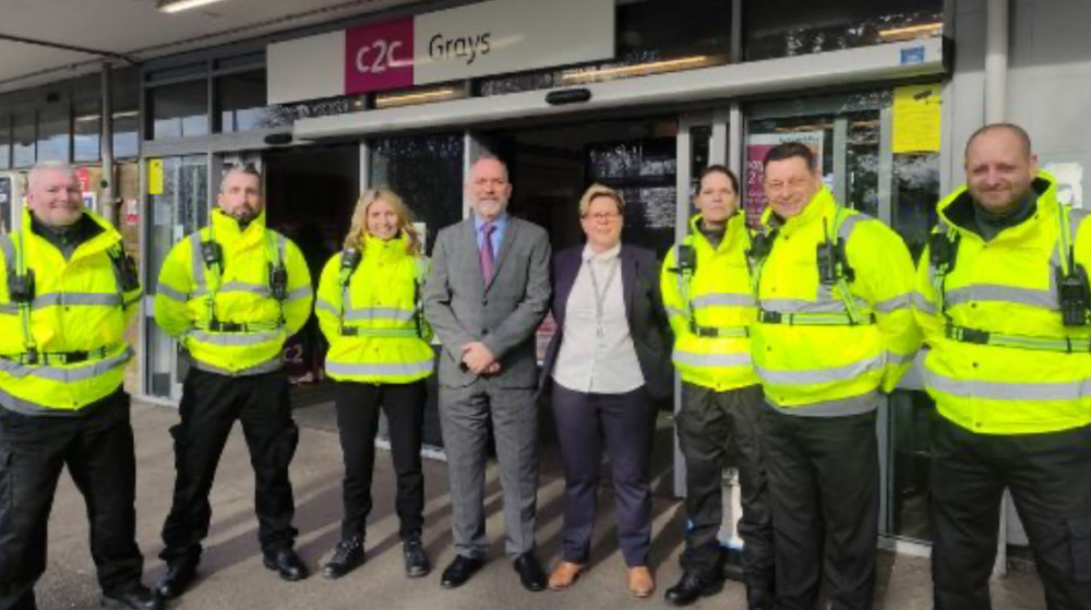 Cllr Andrew Jefferies with transport officers. 