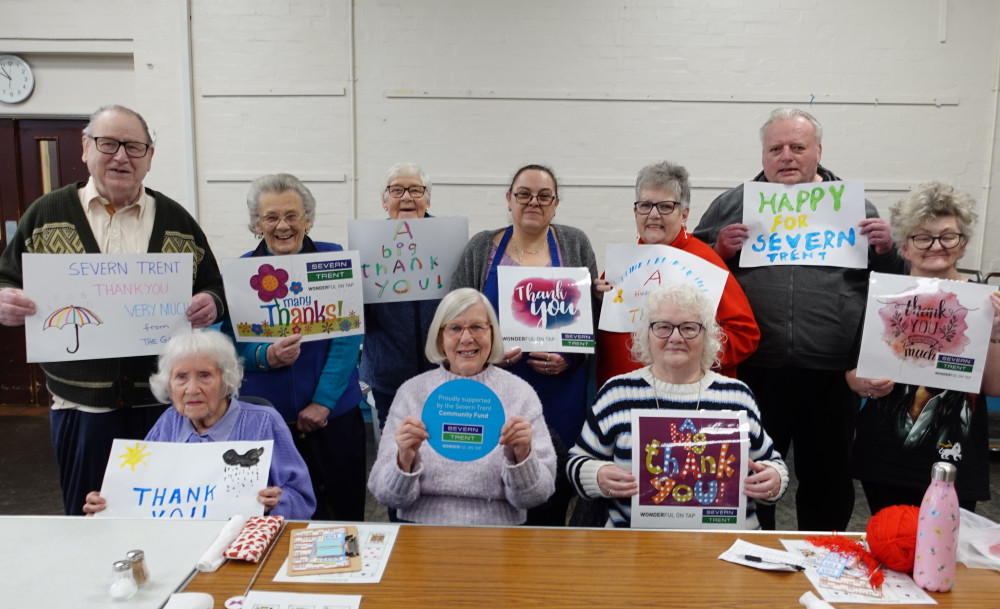 Over 60’s at The Gap Lunch Club thank Severn Trent for helping to fund their activities (image supplied)
