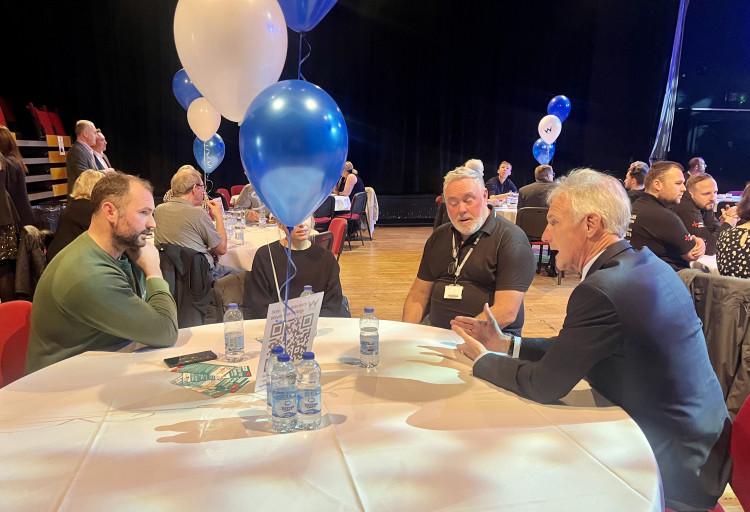 Richard Drax MP chats with local employers and Weymouth College staff at the National Apprenticeship Week celebration lunch