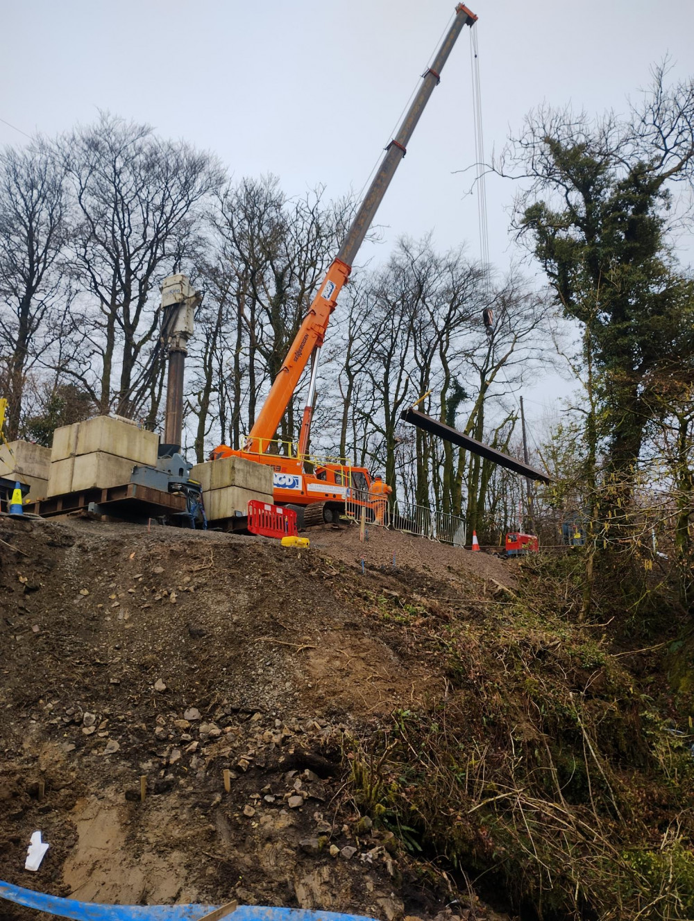 Exmoor B3224 embankment  rebuild project, image Somerset Council