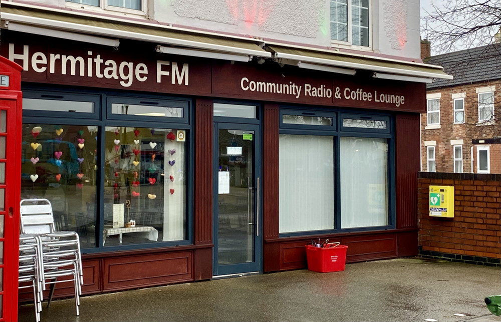 Hermitage FM in Memorial Square. Photo: Coalville Nub News