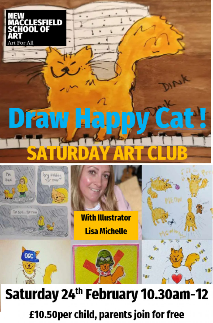 Draw Happy Cat! Children's Art workshop 