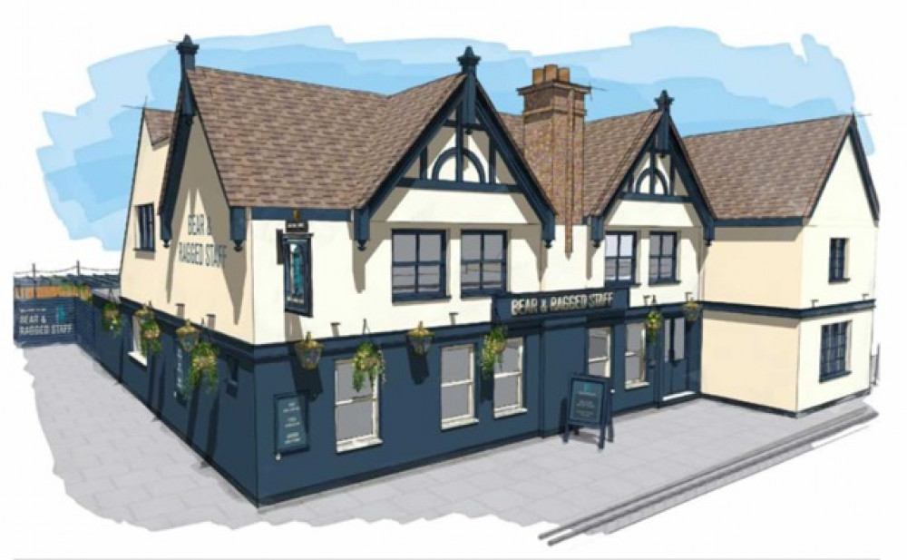 An artist's impression of the possible new look for the Bear & Ragged Staff (image via planning application)