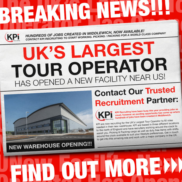 KPI Recruiting has teamed up with a major UK brand to open a new facility on Pochin Way, Middlewich, creating hundreds of new jobs (Nub News).
