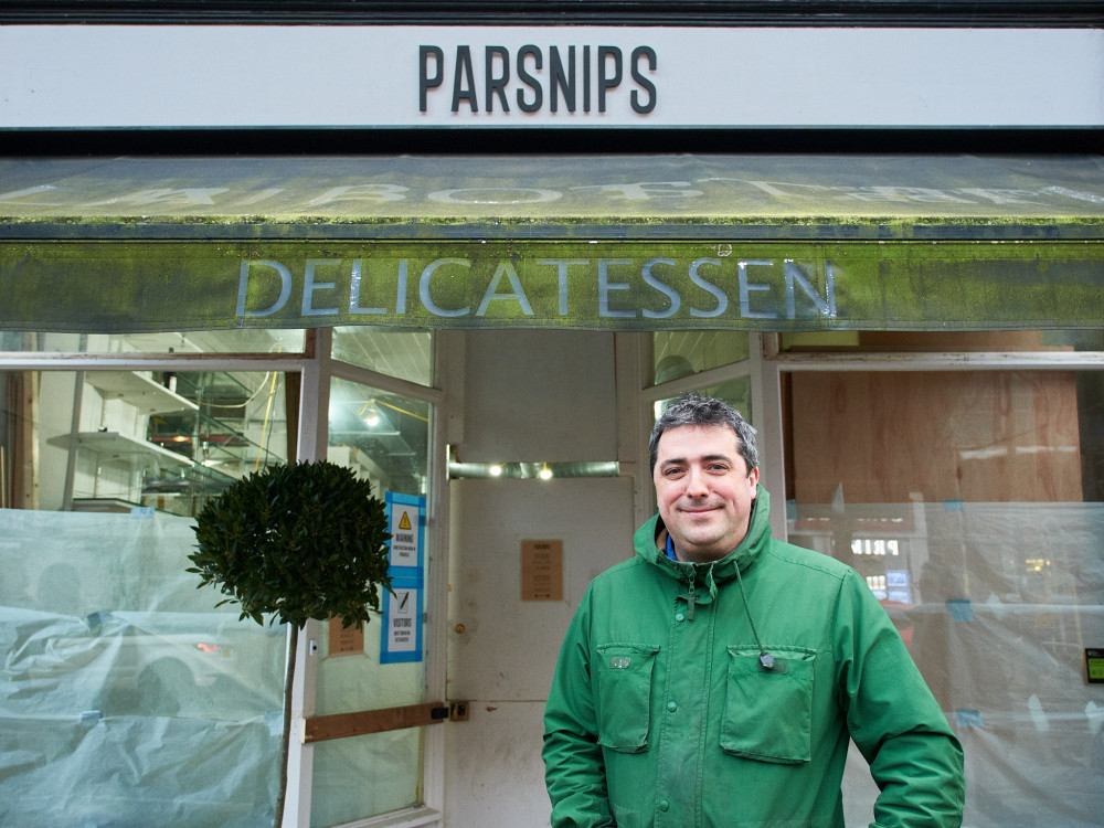 Ben Phillips stands in front of his latest project: a new deli set to launch in early spring (Photo: Ollie Monk)