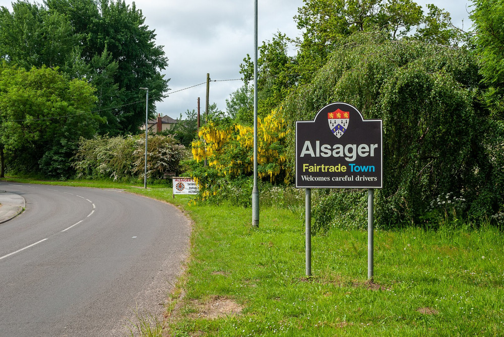 Alsager: Alsager scored better than 15 other Cheshire towns included on the survey. (Image - CC 4.0 Unchanged https://commons.wikimedia.org/wiki/File:Alsager_town_boundary_sign,_Sandbach_Road_North.jpg)