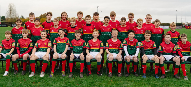 The current Sandbach Rugby Club's Under 13s squad. (Image - Sandbach RUFC / Harry Richardson at Inspired Content)