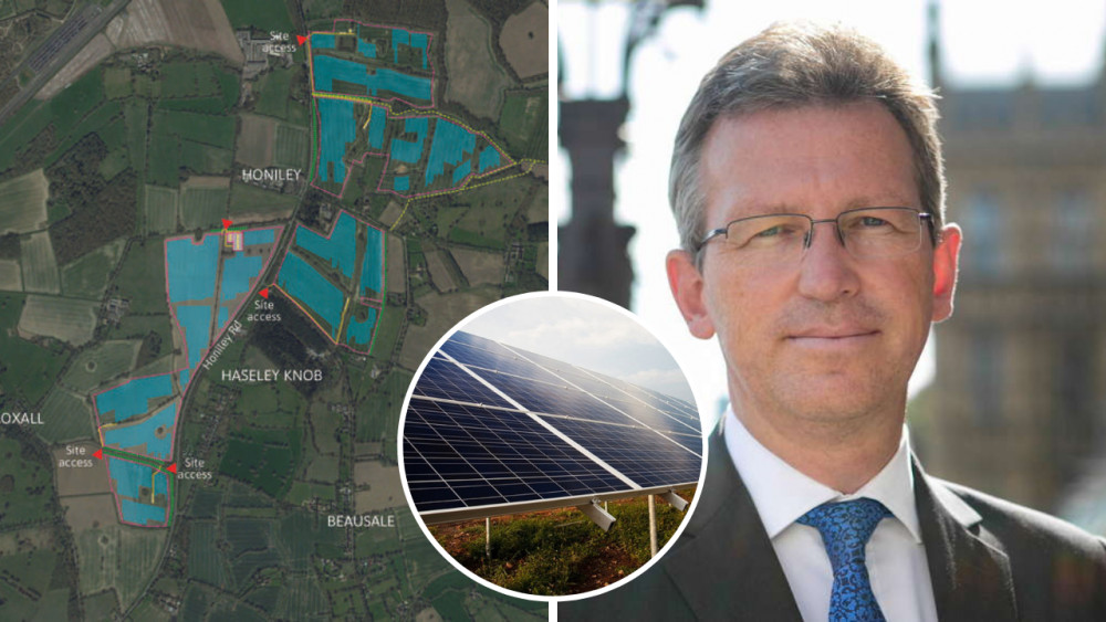 Sir Jeremy Wright spoke at the Honiley Solar Farm inquiry on Tuesday (images via Enso / Sir Jeremy Wright / pixabay)