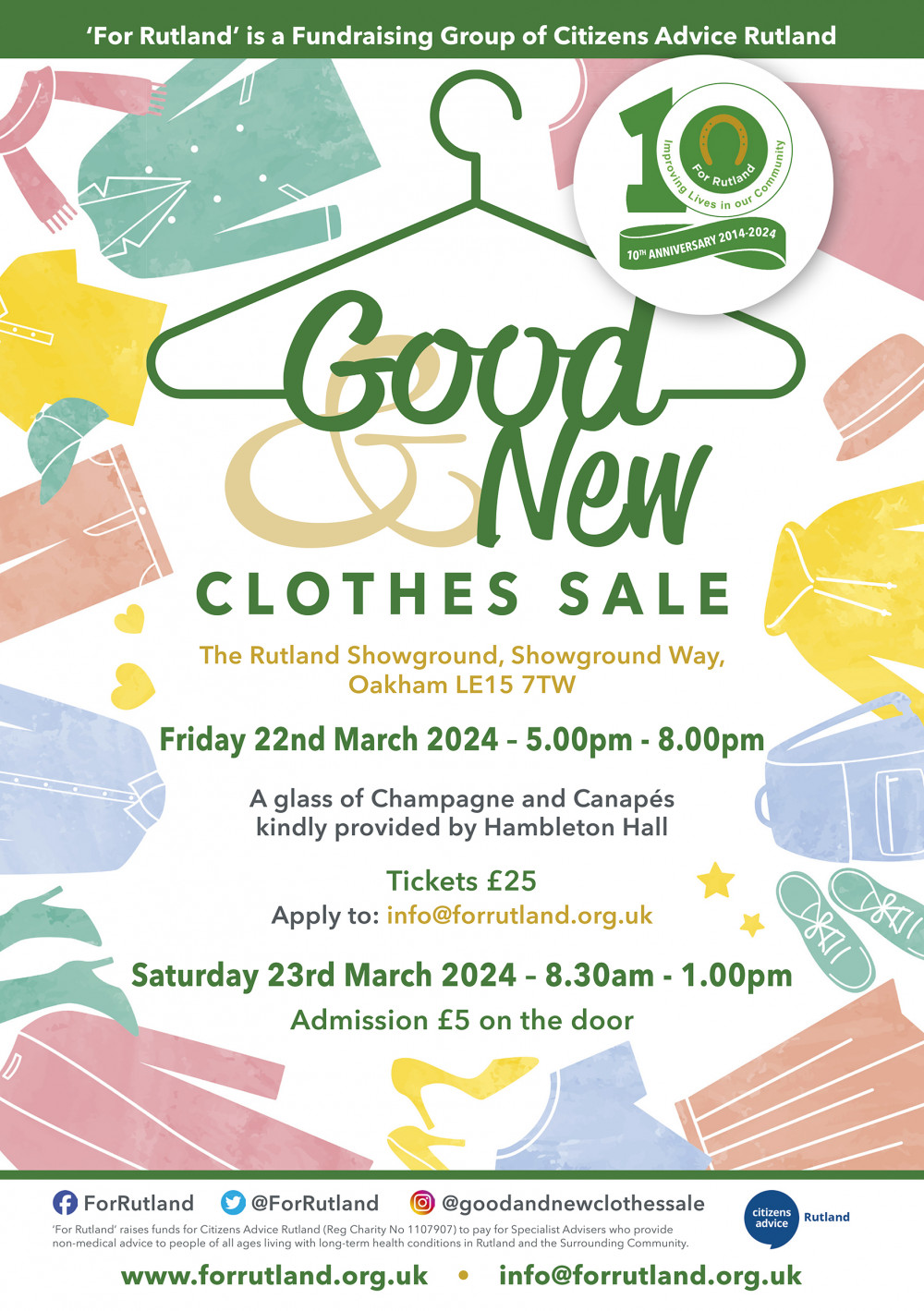 For Rutland Good and New Clothes Sale 2024.