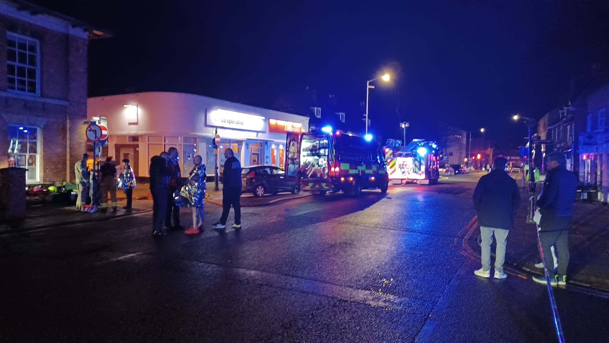 Fire at The Admiral Hornblower Oakham Closes High Street, Photograph Martin Brookes