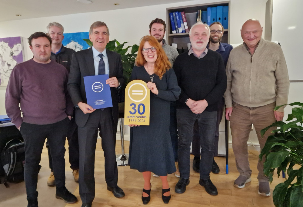 Macclesfield MP David Rutley (Conservative) pictured with staff at Amtri Veritas Macclesfield. (Image - David Rutley MP)  