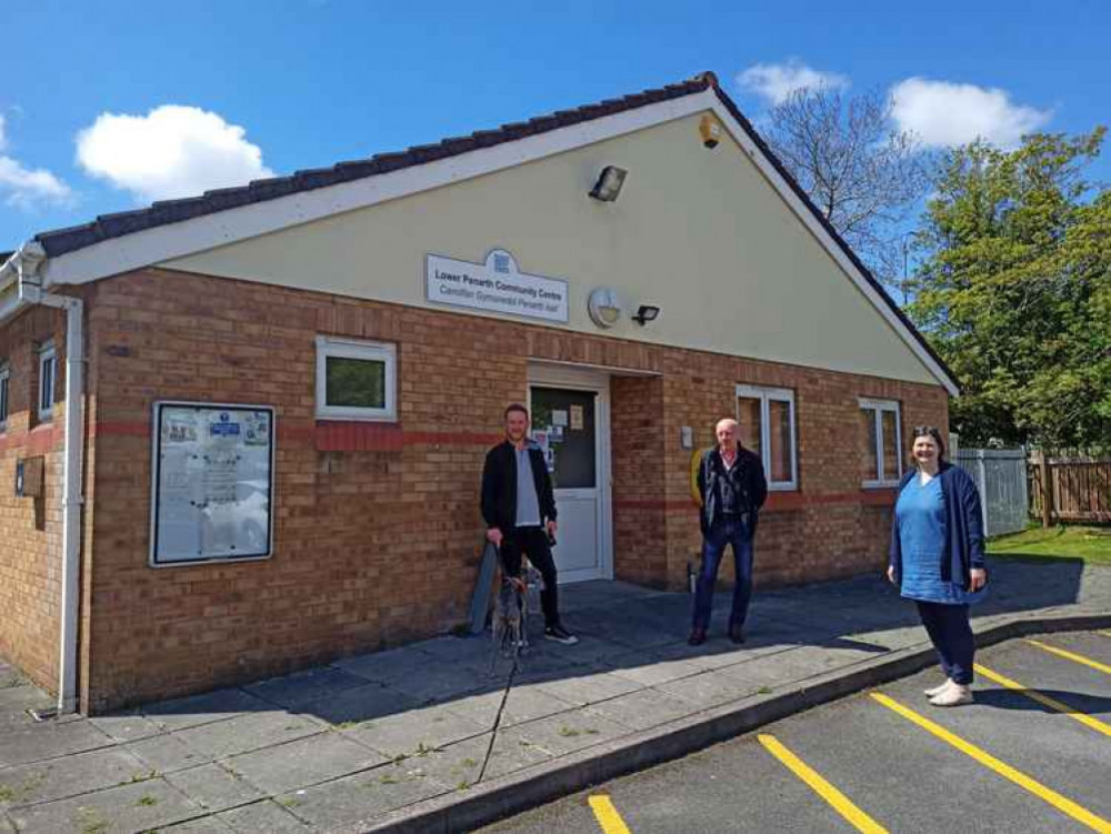 Community stalwarts Morgan Williams, Jon Cole and Eleanor Long at the hall. 