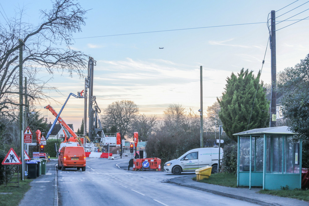 The view down the realigned Cromwell Lane (image via SWNS)