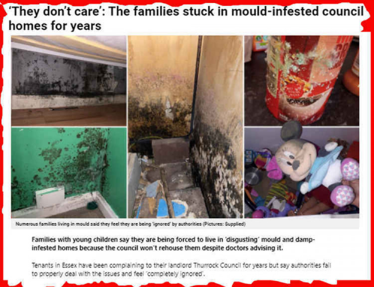 Mould and damp have blighted Thurrock council homes for decades. 