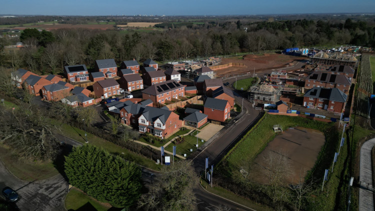 Southcrest Rise, off Glasshouse Lane, is fully under construction (image via Miller Homes)