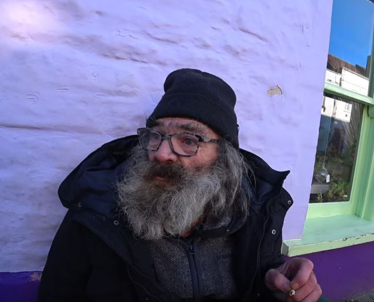 This homeless man told Wendall "I like it here, it suits my weird sense of responsibility" (Credit: YouTube/Wendall) 