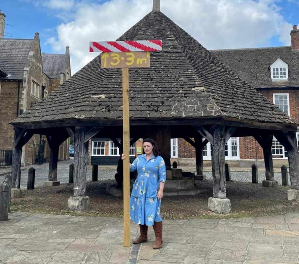 Alicia has been protesting against the 3.3m high solar farm, set to cover over 2,000 acres. Image credit: Alicia Kearns MP. 