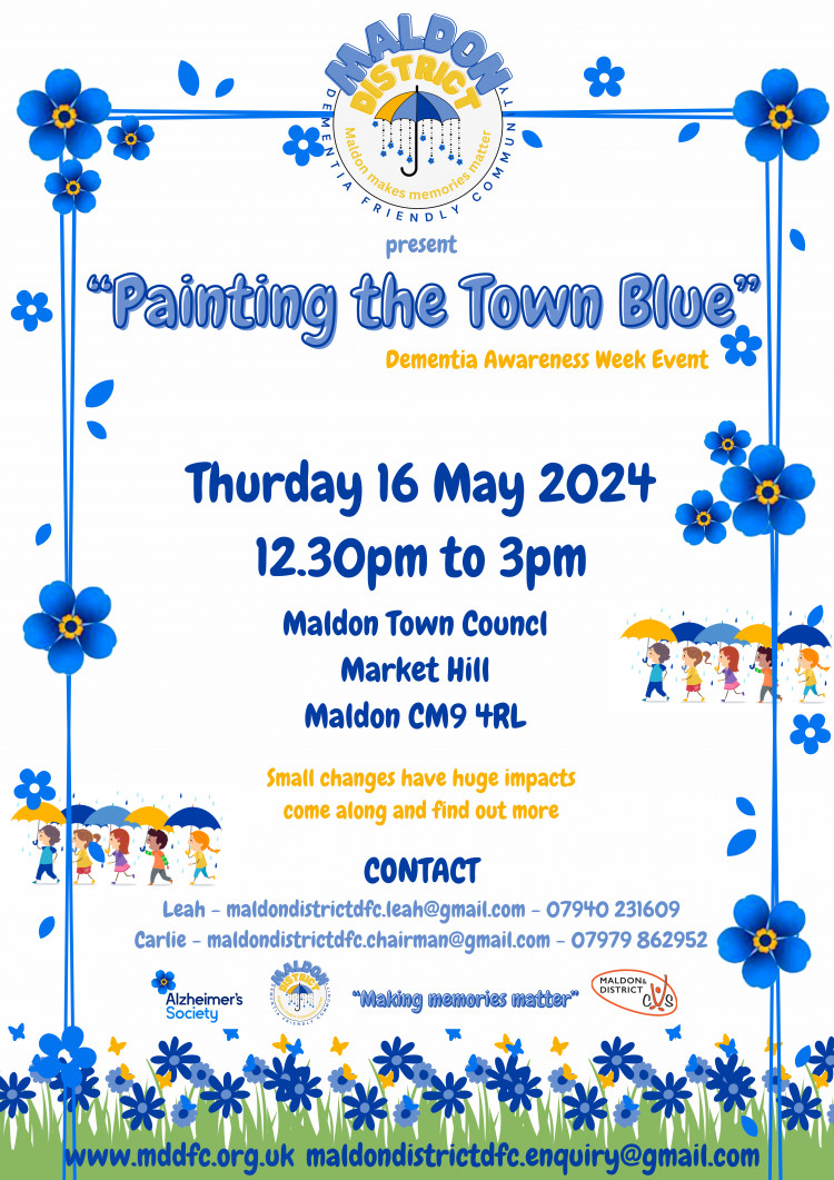 "Paint the Town Blue" Dementia Awareness 16 May 24 from 1230-3pm 