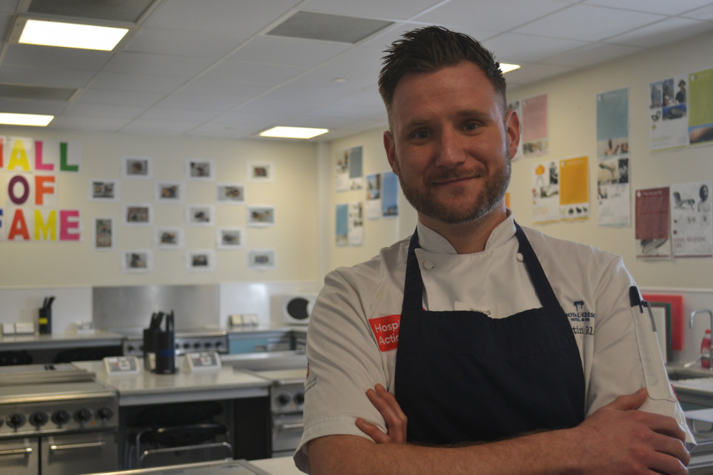 In the school kitchens in Writhlington School Martin Blake