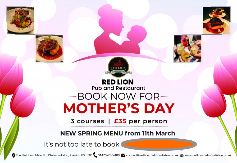Bespoke menu for Mother's Day