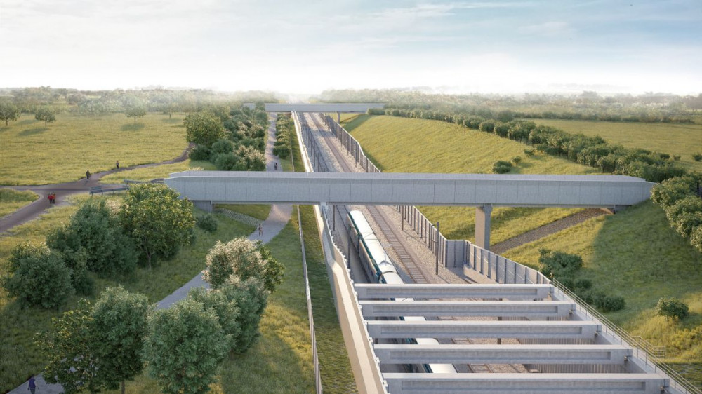 Solihull Metropolitan Borough Council has approved the plans for the northern section of the Burton Green cutting (image via HS2)