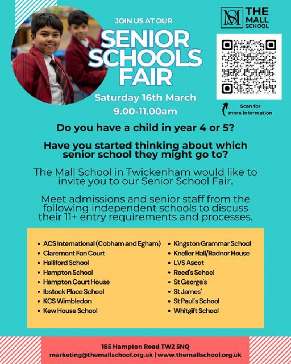 The Mall School is set to host its popular senior schools' fair again next weekend. (Photo Credit: The Mall School).