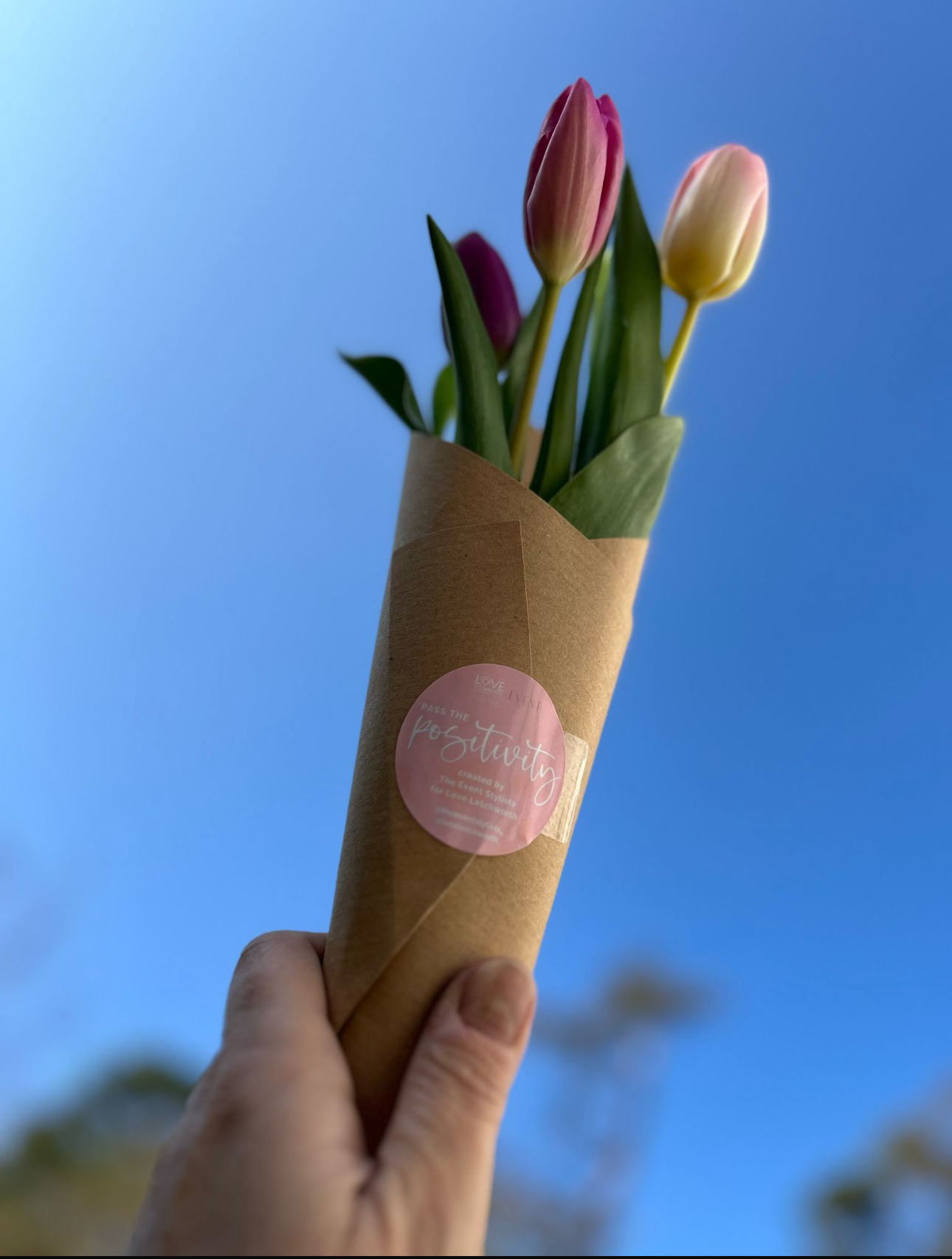 Bloomin' Lovely: Love Letchworth spread joy with random acts of kindness. PICTURE: A free bunch of flowers that brighten up a punters' day handed out by the brilliant Love Lethcworth team. CREDIT: Love Letchworth 