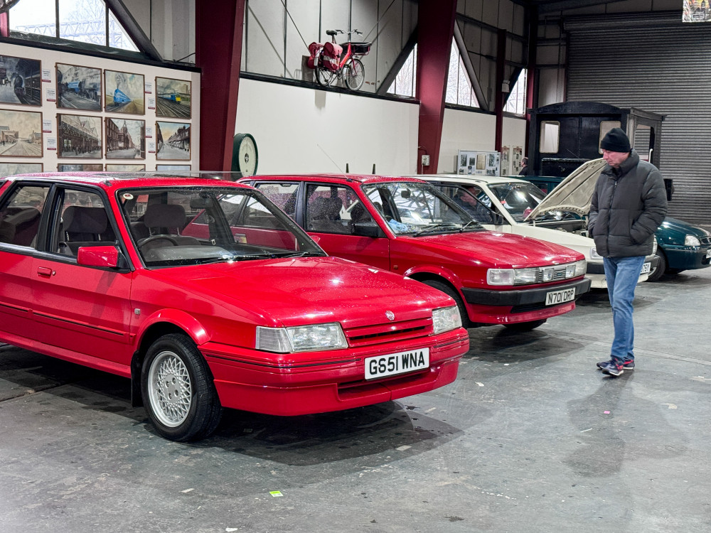 A visitor views the Maestro car display in Crewe Heritage Centre's exhibition hall (Nub News).