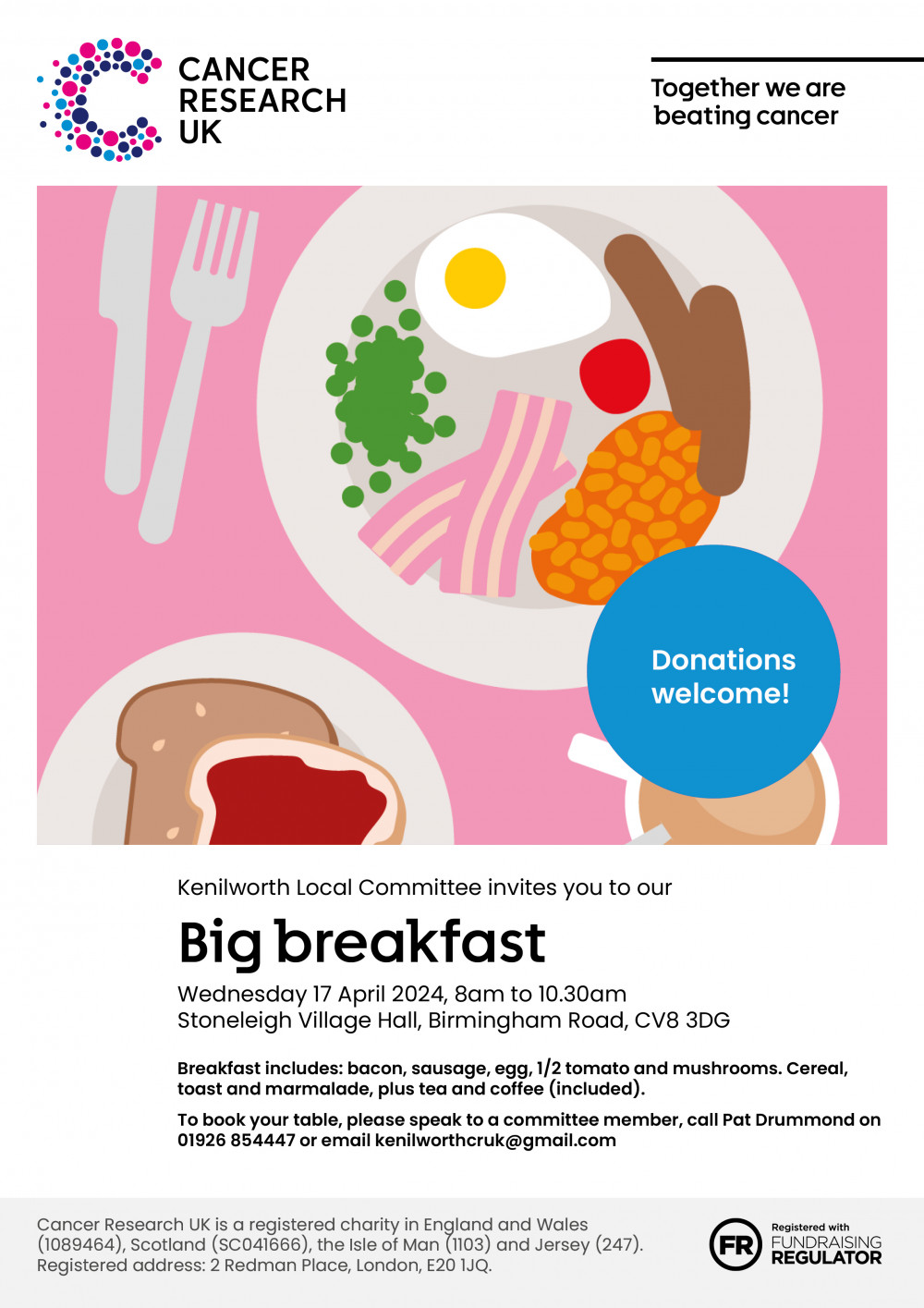 Cancer Research Kenilworth Big Breakfast