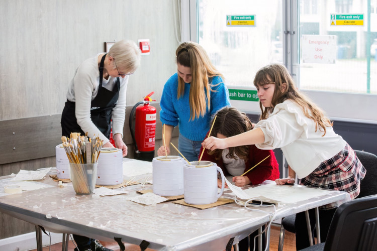 Internationally renowned female-led design company Kinetika, based in Purfleet, led silk batik sessions during Green Light.