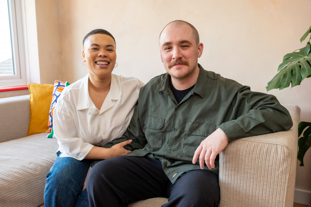 Rochelle Taylor-Butcher, 29, and her partner, Angus Ord, 30, a data scientist, bought their one-bed flat in Kingston at the end of March 2023 for £260k (Photo: Tony Kershaw SWNS)