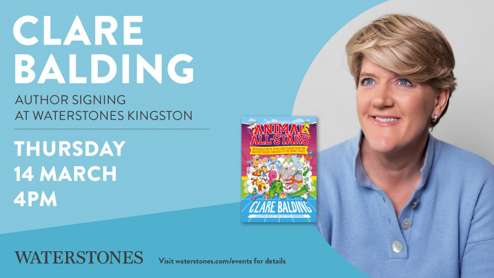 Clare Balding is launching her latest book at a Kingston signing event on Thursday 14 March (Photo: Waterstones Kingston)