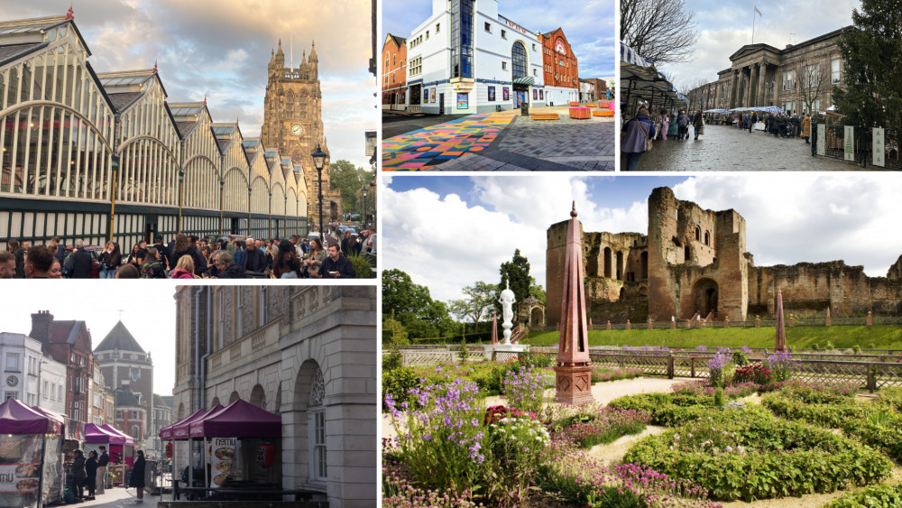 Nub News is looking for a new graphic designer to work with our network of towns, from Stockport to Stoke and Warwick to Wells (Images clockwise from top left: Alasdair Perry, Ryan Parker, Alexander Greensmith, English Heritage, Oliver Monk)