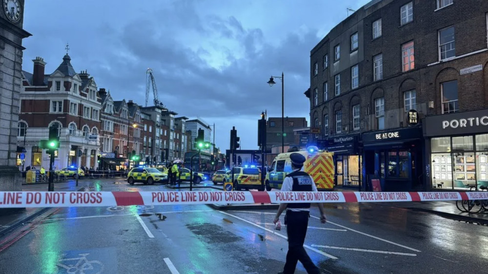 The Met say a firearm went off after falling to ground in Clapham, injuring three on 1 March (credit: Jake Warren/ X).