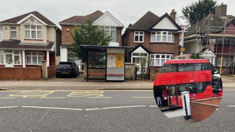 The bus stop outside of Mrs Webra's home. (Photo Credit: Parvinder Webra).