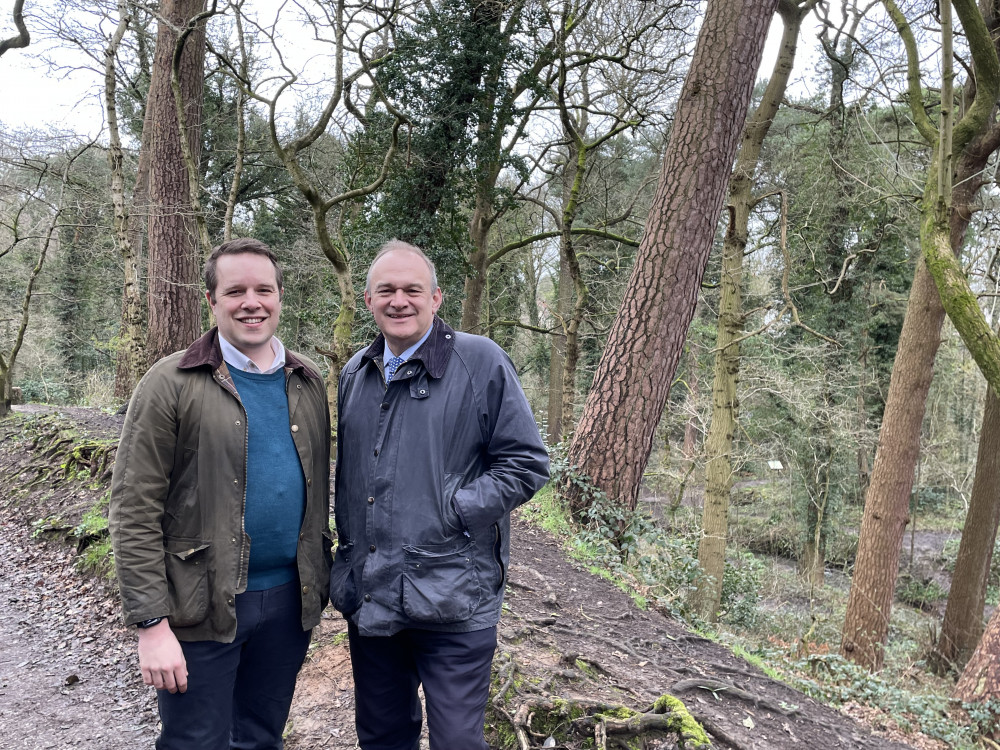 Lib Dem leader Ed Davey visited Carr Brook in Bramhall alongside Cllr Tom Morrison, Lib Dem parliamentary candidate for Cheadle (Image - Alasdair Perry) 