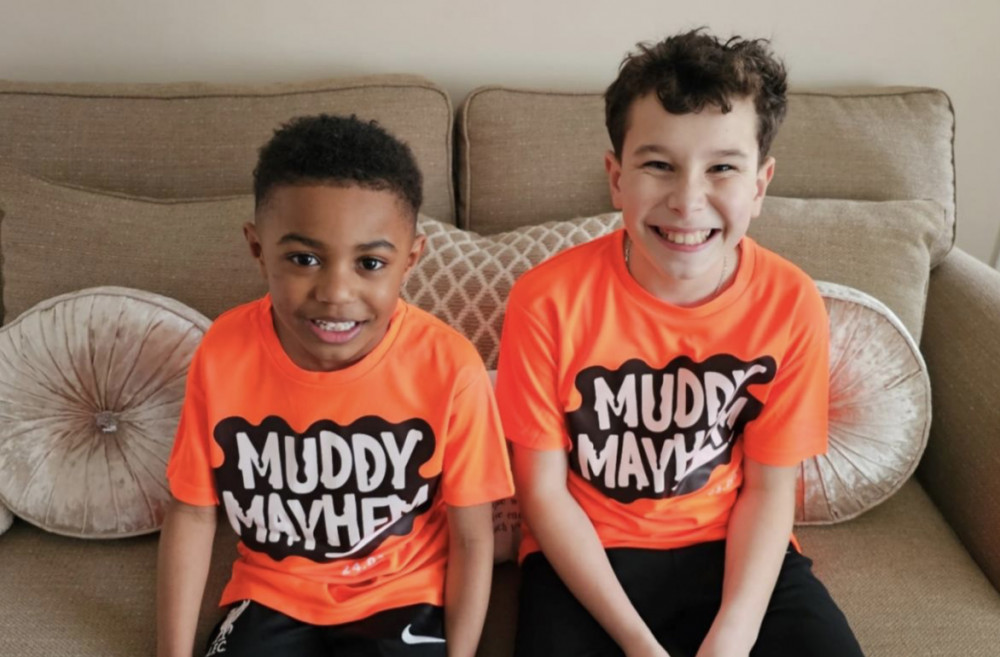 Cousins, seven-year-old Jaziel and 11-year-old Mayson are taking on the Mini Mudder