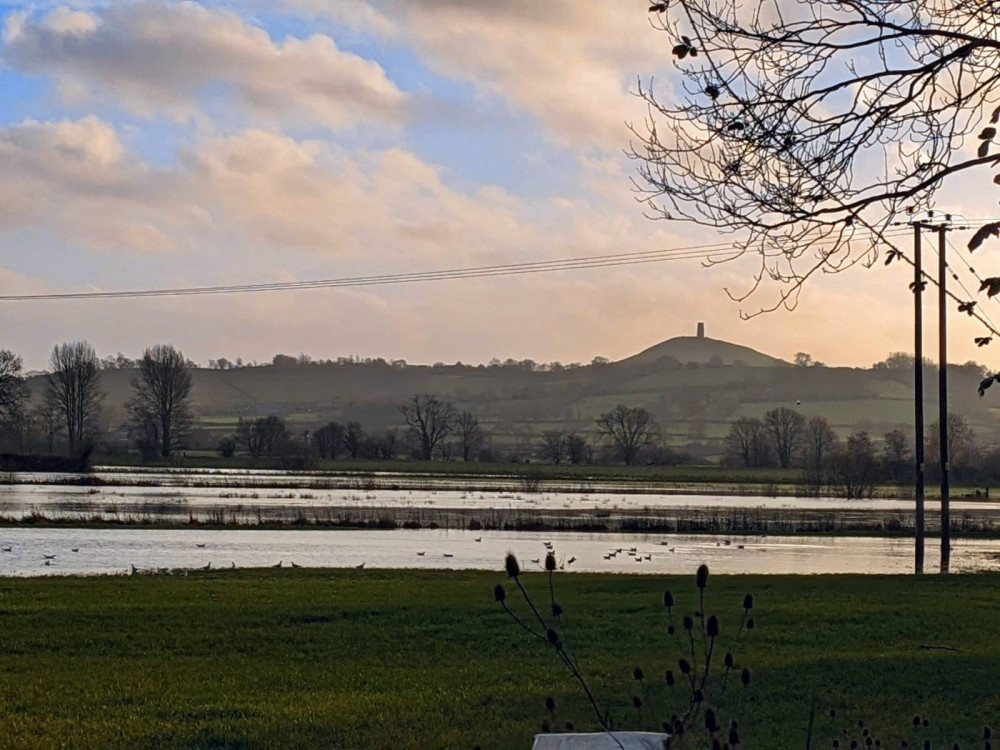 Flooding near Glastonbury