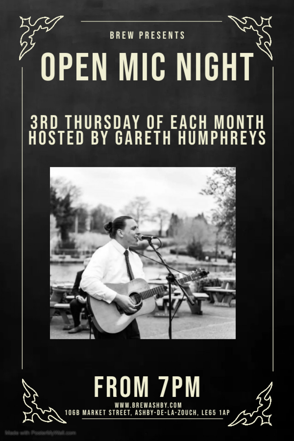 Open Mic Night Hosted by Gareth Humphreys at Brew, 106B Market Street, Ashby-de-la-Zouch