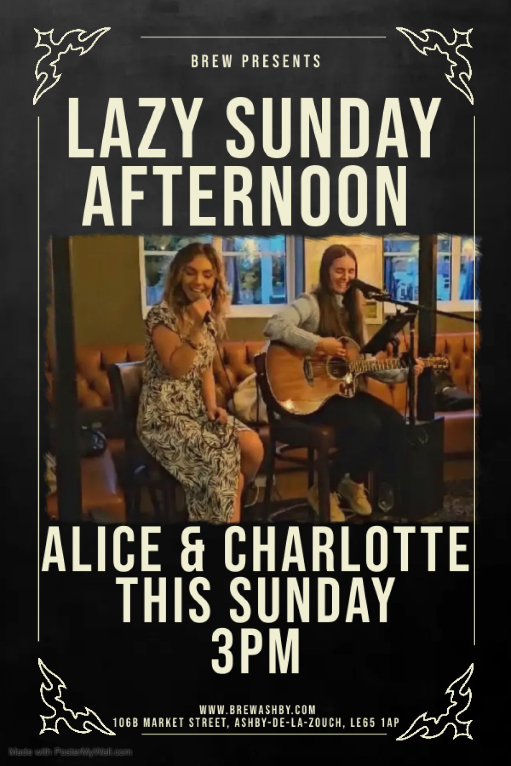 Lazy Sunday Afternoon Acoustic Session with Alice & Charlotte at Brew, 106B Market Street, Ashby-de-la-Zouch