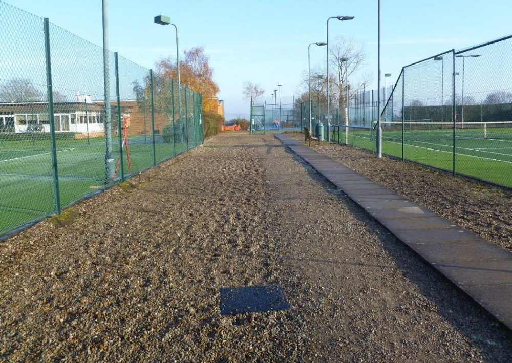 Plans would see a tennis court replaced by two padel courts (image via planning application)