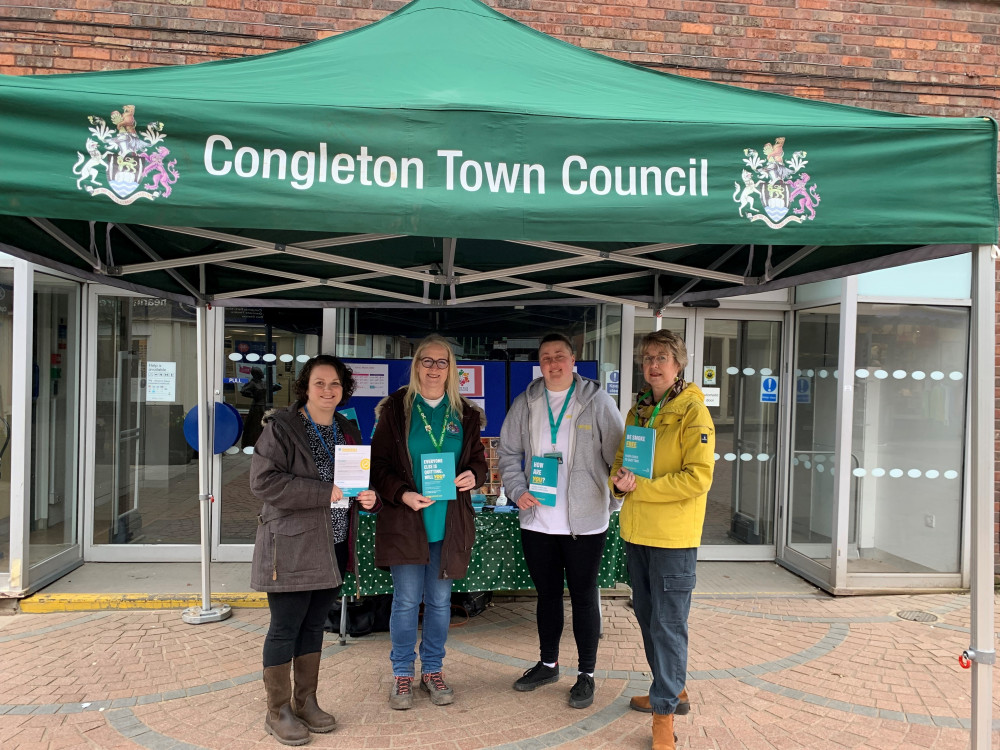 Pictured left to right: Kate Fallon, East Cheshire NHS Trust, Cllr Kay Wesley (CTC), Natasha Barry, CEC One You, Cllr Suzy Firkin (CTC). Image credit: Congleton Town Council.