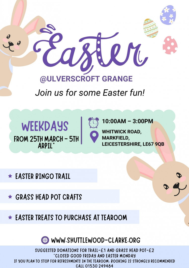 Easter craft fun and bingo trail at Ulverscroft Grange, near Coalville